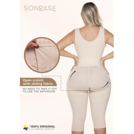 Sonryse 010 Compression Garments After Liposuction Full Body Shaper for Women Fajas Colombianas Reductoras y Moldeadoras Beige L