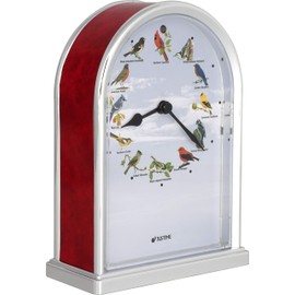 7.5 inch Tall Northern Cardinal Lovely Collection Plays 12 Popular Bird's Songs Table Clock Home Deco Multi-Color Unique Gift Selection (TCBD-R-RM-C)