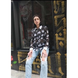 CONTRARIO Grunge Blouse - Witchy & Gothic Clothes for Women - Alt & Goth Dress - Emo Clothes (S)