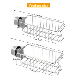 QIHS Shower Rack, Paw Feet Tub Accessories (No Shower Rod), 304 Stainless Steel 2 Tier Adjustable Basket, Bathroom Shower Rod Storage Organizer for Bathroom Shampoo Storage, AM-079-1