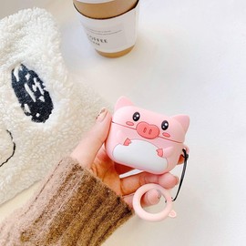 AKXOMY Compatible with Airpods Pro Case Pig, Silicone Cute 3D Cartoon Piggy Airpods Pro Case Cover,Kawaii Fashion Pig Designer Cases for Airpods Pro Teens Women (Pig)