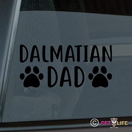 Mister Petlife Dalmatian Dad Sticker Vinyl Auto Window Carriage fire House English Coach Dog Black 7.00" x 3.26"