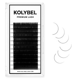 KOLYBEL Classic Lash Extensions 0.03 C CC D DD J B L Curl 13-20mm Mixed Lash Trays Premium Silk Eyelash Extensions Matte Dark Lash Extension for Professional Salon Use (0.03-C-13-20mm)