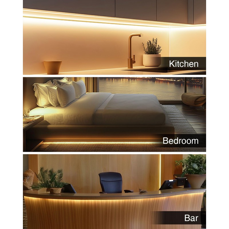 Aclorol COB LED Strip Light 5V USB 6.56FT/2M 640LEDs Dimmable