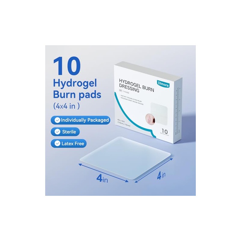 Dimora Hydrogel Burn and Wound Dressing Pads for Minor Burns