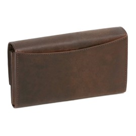 LEAS Vintage Style Real Leather Waiter Taxi Driver & Trucker Wallet Dark Brown Vintage, dark brown, Classic