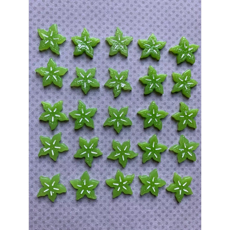 12pc Micro Miniature Star Fruit, Resin Flatback, Fruit, Cabochon, Flat