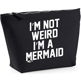 Hippowarehouse I'm not weird I'm a mermaid printed make up cosmetic wash bag 18x19x9cm