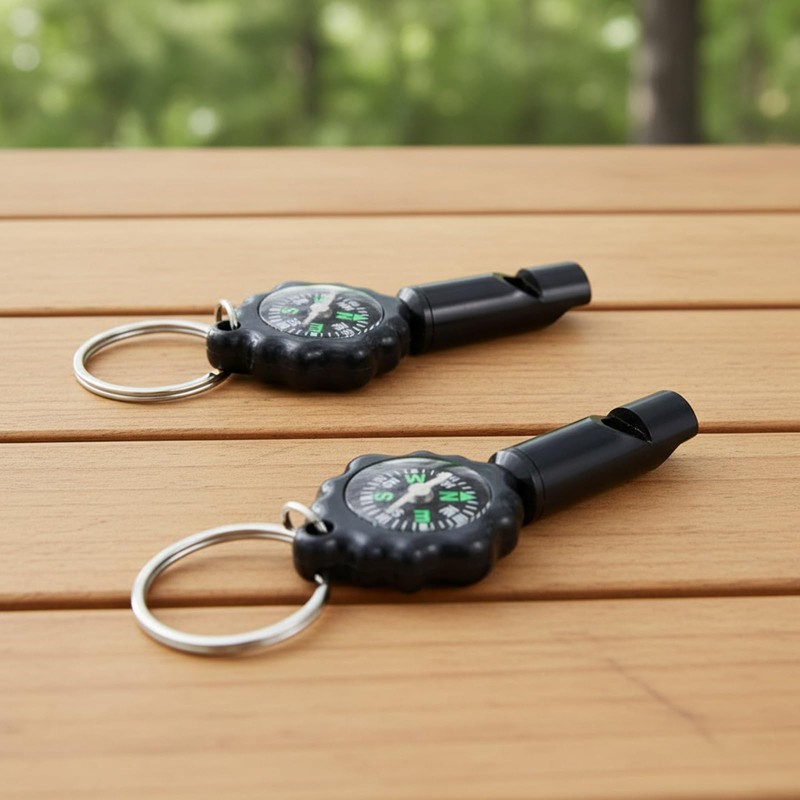 Dranvosk 2-in-1 Whistle Compass Keychain for Hiking,Camping & Outdoor Survival