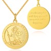 ZDaoBen Gold St Christopher Necklace Saint Necklace St Necklace Saint