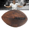 VBESTLIFE Rugbyball, PU, ​​Größe 9, Vintage-Design, Bequemer Griff, Trainingsfußball, Geeignetes