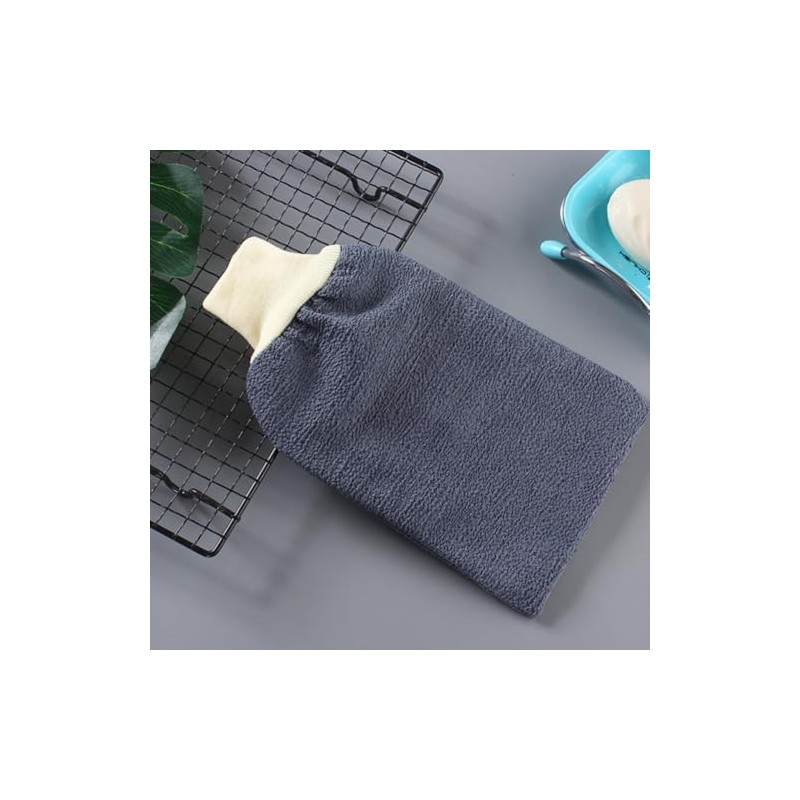 4 Piezas Guantes de Baño de Doble Cara, Gruesos y