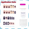 Short Nails Press on Oval French Tip Fake Nails Blue