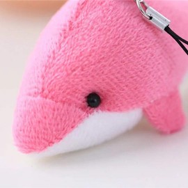 Toyvian 5 Pieces Plush Small Dolphin Decor Pendant for Key Bag Phone (Random Colour)