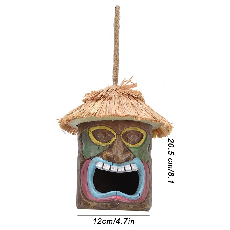 Hand Made Birdhouse Covered Resin Bird Feeder for Home Garden