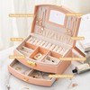 Jewelry Organizer Box 2 Layers Jewelry Case, PU Display Case