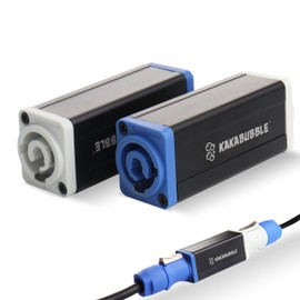 KAKABUBBLE 2 Pack PowerCON Extension Coupler, Male to Female, 20A/250V AC, Locking Power Connector with Durable Aluminum Alloy Housing, Ideal for Stage Lights, Speakers, and Amplifiers (2)