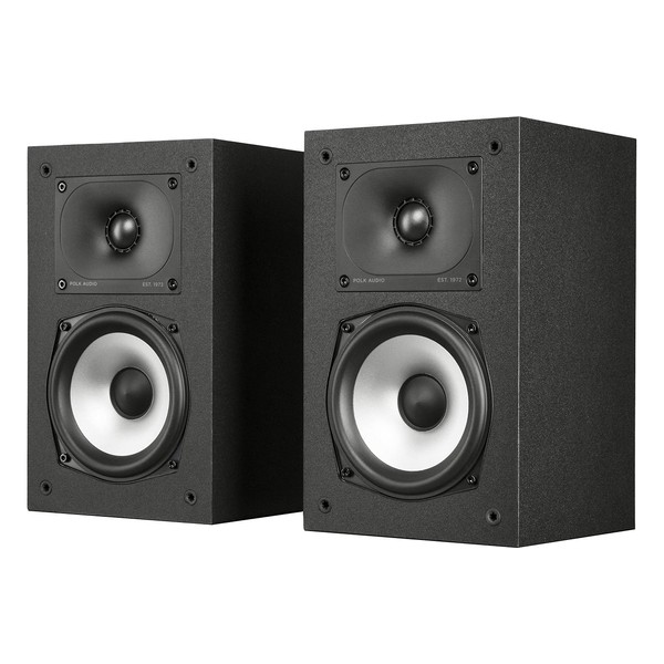 Polk Audio Monitor XT15 Pair of Bookshelf or Surround Speakers - Hi-Res Audio Certified, Dolby Atmos & DTS:X Compatible, 1" Terylene Tweeter & 5.25" Dynamically Balanced Woofer, Midnight Black