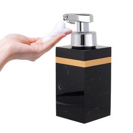 Automatic Soap Dispenser, Touchless Smart Foam Soap Dispenser, USB Rechargeable, 7.6oz / 225ml, Dish Soap Dispenser for Bathroom, Kitchen, Hotel - Black & Gold