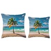 A sunny paradise island Throw Pillow