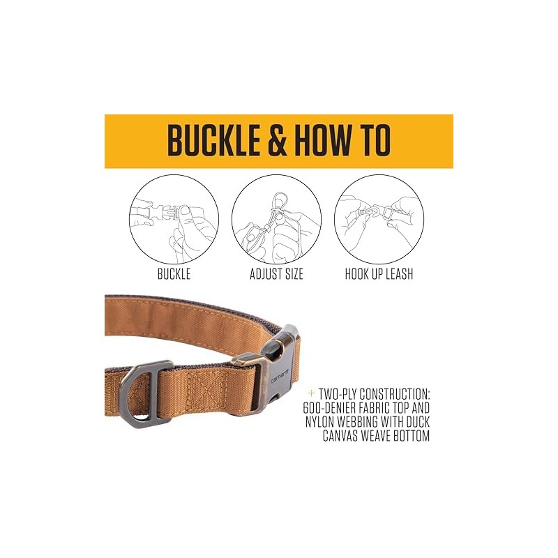 Carhartt Field - Collar para Perro, Totalmente Ajustable, Tela Duradera