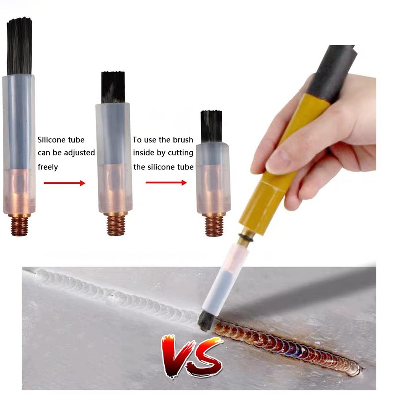 Weld Bead Cleaning Brush M6 5PCS, Copper Head Weld Brush
