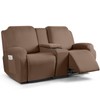 TAOCOCO Reclining Loveseat with Middle Console Slipcover, 4 Piece Polyester