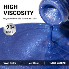 MelodySusie Blue Shimmer Glitter Gel Nail Polish,0.5fl oz Soak Off UV LED Dark Blue Glitter Gel Polish Gift for Women Nail Art Manicure Salon DIY Nail Design Decoration at Home-G187