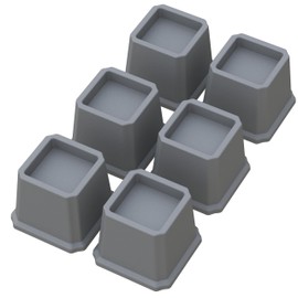 Whynonap Bed Risers 3 Inch Heavy Duty Bed Elevators, Set of 6 Lifts Up 3,000 lbs Furniture Riser for Sofa and Table, Grey