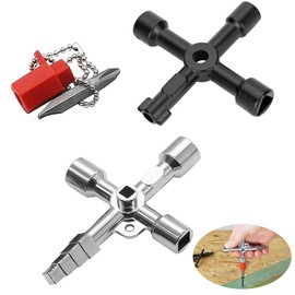 2 pieces universal key, 4-way cross key, control cabinet key, universal 4-sided multifunctional utilities key, tap, triangular key, gas valve key, square key