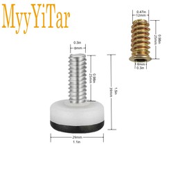 MyyYiTar 10pcs Nylon Adjustable Leveling Feet M8(8mm) 5/16 inch Heavy Duty Furniture Levelers Adjustable Table Feet for Chairs Cabinets Sofa Workbenches and Furniture Legs