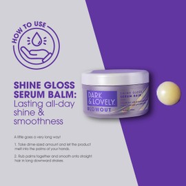 SoftSheen-Carson Dark and Lovely Blowout Anti Frizz Smoothing Shine Hair Serum with Castor Oil, For Curls and All Hair Types, 3.4 fl oz