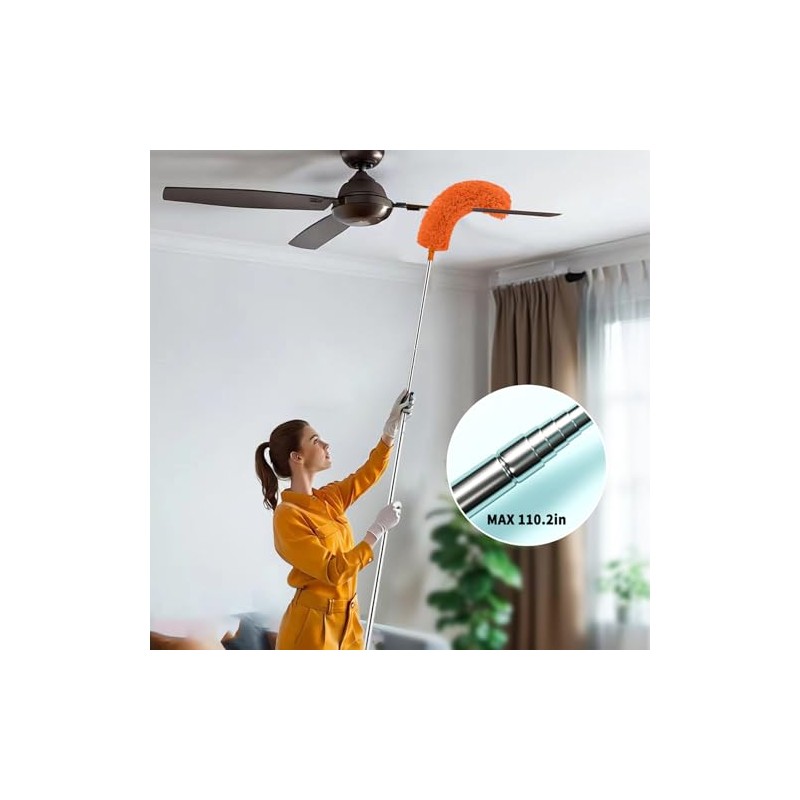 Hohoky 7-Piece Cobweb Duster Kit with Telescoping Pole