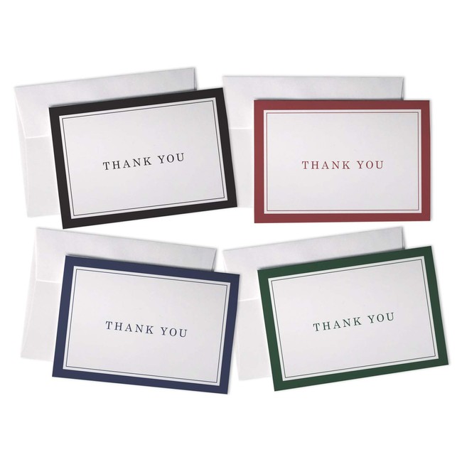 Classic Thick Border Business Thank You Cards - 48 Cards & Envelopes