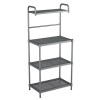 4-Tier Microwave Storage Rack for Kitchen Metal Shelving Unitscolor: Black
