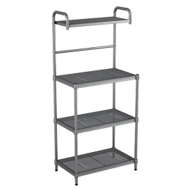 4-Tier Microwave Storage Rack for Kitchen Metal Shelving Unitscolor: Black Color