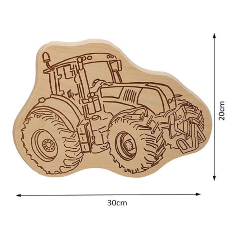 DEKOFANT Children's Wooden Breakfast Board Tractor Bulldog Design Approx. 30