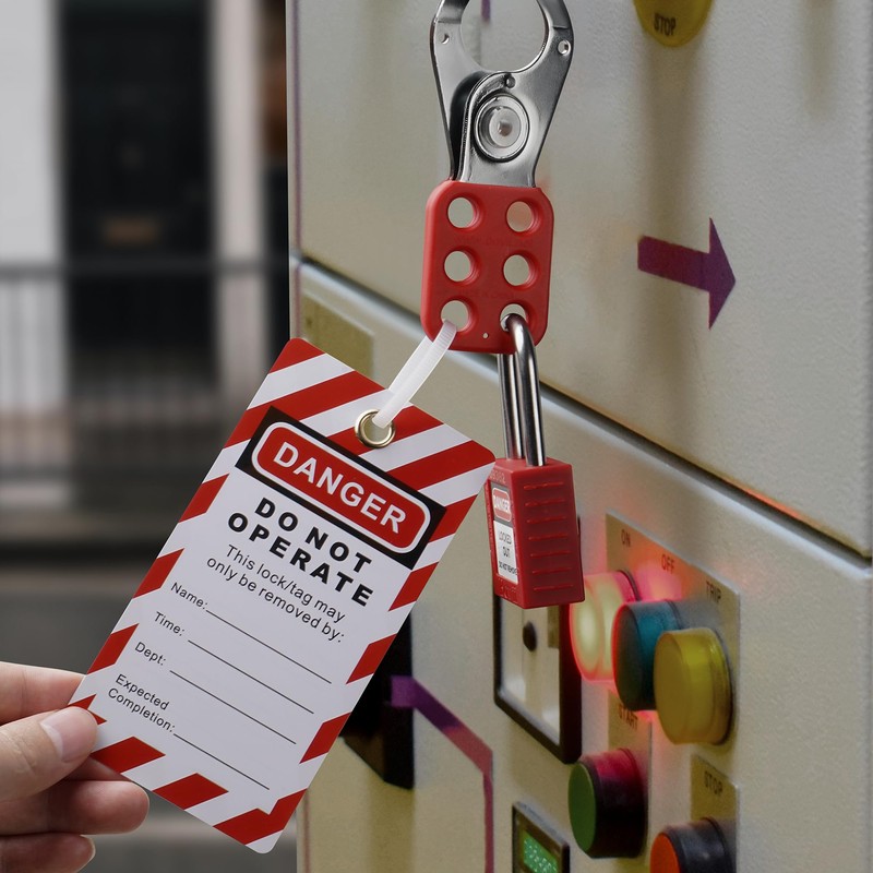Boviisky Lockout Tagout Kit with Red Safety Padlocks, Hasps Set,