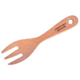 FORESTABLE Mini Fork, Single Item, Wood, Natural Wood, Outdoor Camping