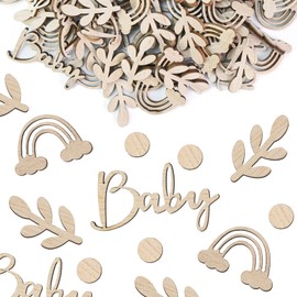 qingmeng Baby Shower Decoration Confetti Wood | Pack of 100 Baby Shower Decoration Boy Girl | Gender Reveal Party | Baby Table Decoration Napkins | Oh Baby Party Decoration Neutral Napkins Baby