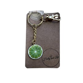 Keyrings, Handmade Keychains, Zipper Chains, Keyrings (Limes - Gold)