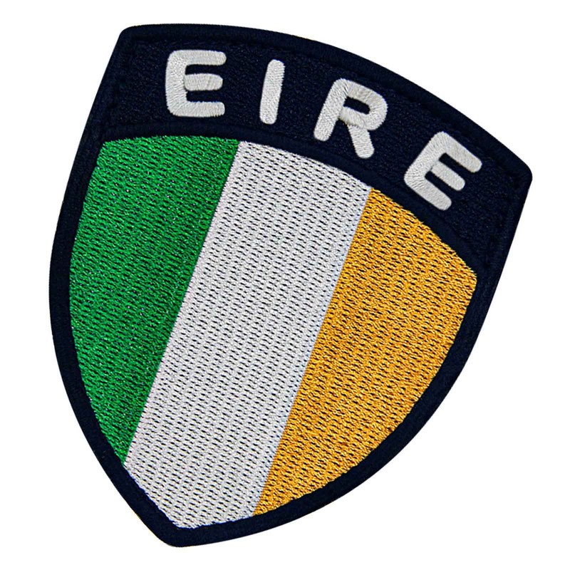 Ireland Shield Flag Patch Embroidered Applique Irish Fastener Hook and