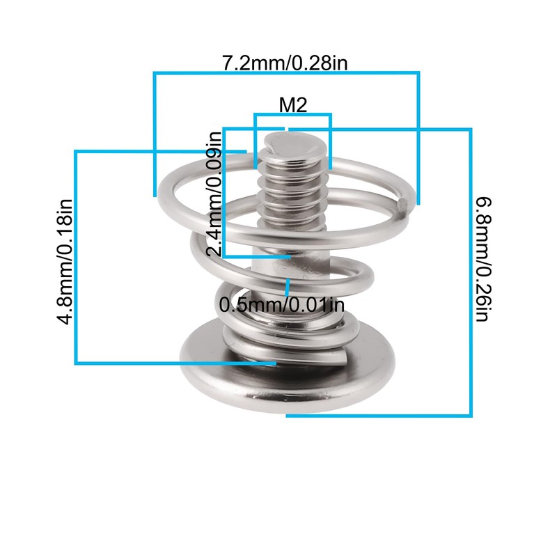 EMSea 20x Graphics Card Radiator Spring Screw M2x6.8mm Compatible with