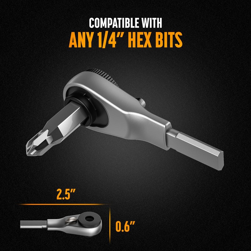 Galvanox Flat-End Bit Extender and Ratchet Driver Set, Designed for