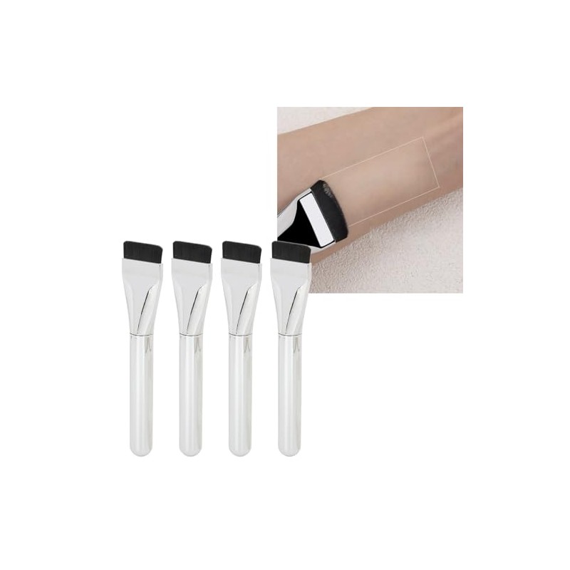 4 Brochas de Maquillaje para Base de Hoja Súper Fina,