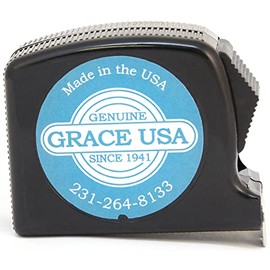 Grace USA 12-Foot Tape Measure, Perfect for Woodworking, Projects Around the House, Construction, Handcrafted, Made in USA,Black,TM12