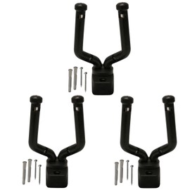 ChromaCast Slim Line Wall Hanger Stand for Guitar, Bass, Ukulele, Violin, Cello, Mandolin, Banjo, Saxophone, Trumpet, Pack of 3 (CC-SLIM-GWALL-3PK)