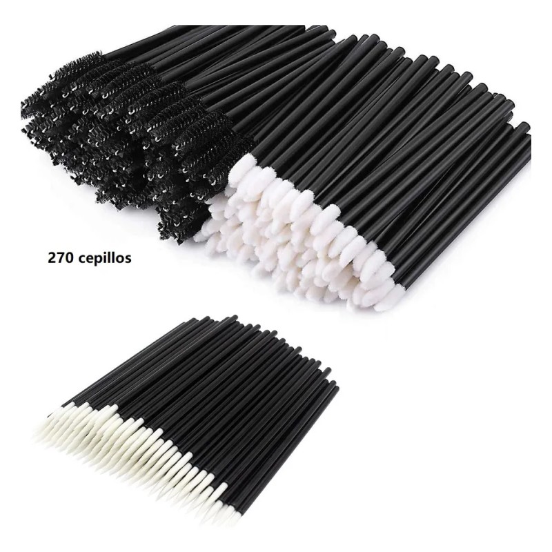 Desechables Para Pestañas Y Labios Y Delineador De Ojos Negro
