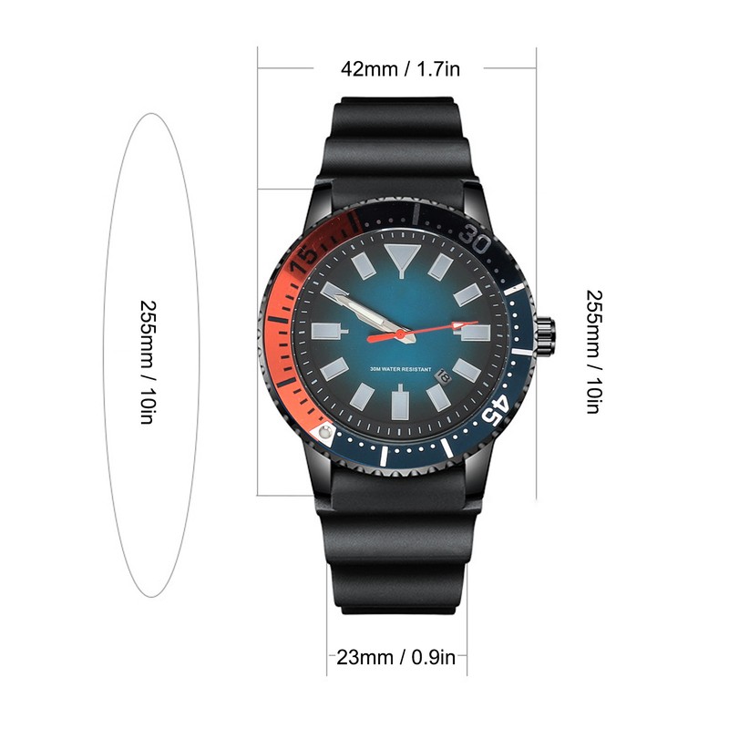 Rotating Bezel Watch Luminescent Automatic Date Analog Display Calendar Waterproof