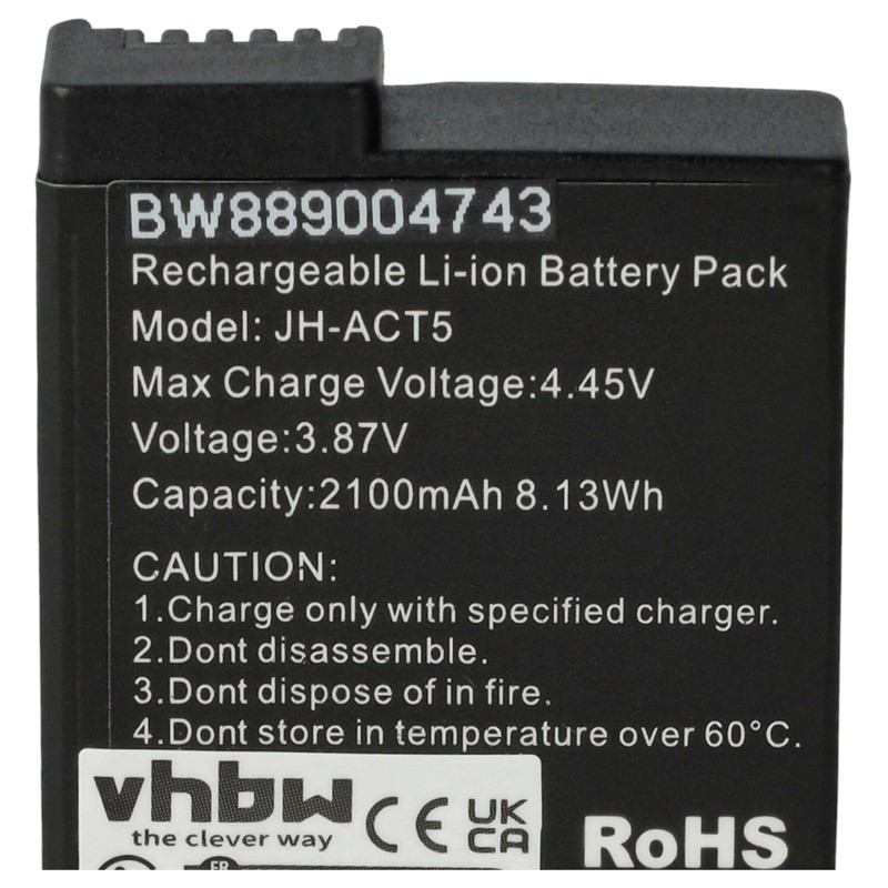 vhbw Ladezubehör-Set Ersatz für DJI JH-ACT5 für Kamera - 2X